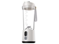 Exprimidor de frutas Eifson de 4000 mAh, 180 W, USB, 4 cuchillas, vaso de jugo de doble uso (blanco)