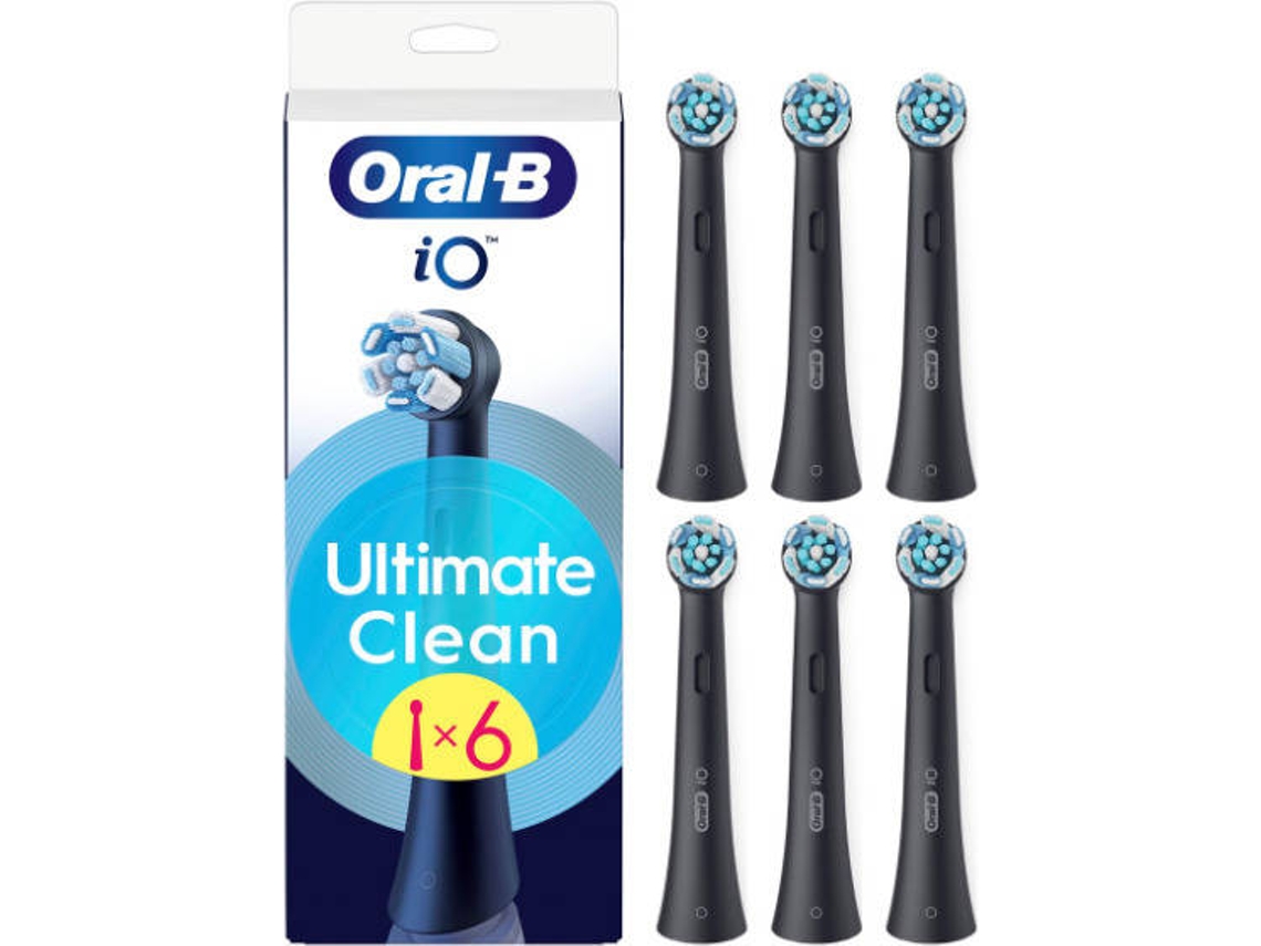 Recambio de cepillo de dientes IO Ultimate Clean Negro (6 unidades)