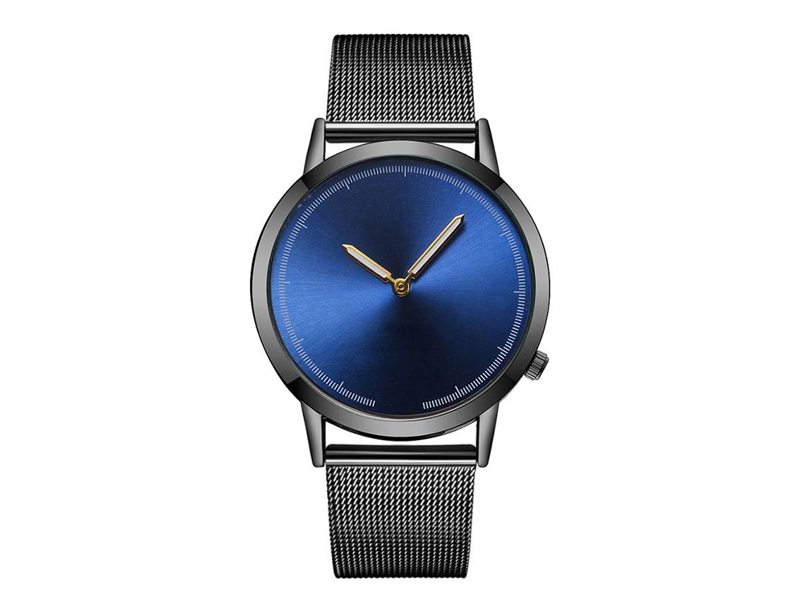 Relógio De Pulso Analógico Feminino Zhoulianfa Com Pulseira De Couro Pu De Cristal Quartz (azul)