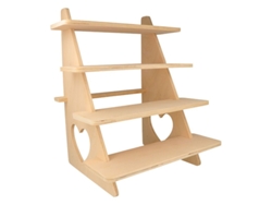 Expositor de madera con 4 baldas 38 x 32 x 26 cm