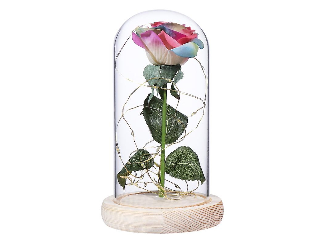 1 pieza de flor cubierta de vidrio inmortal ALLINLESS