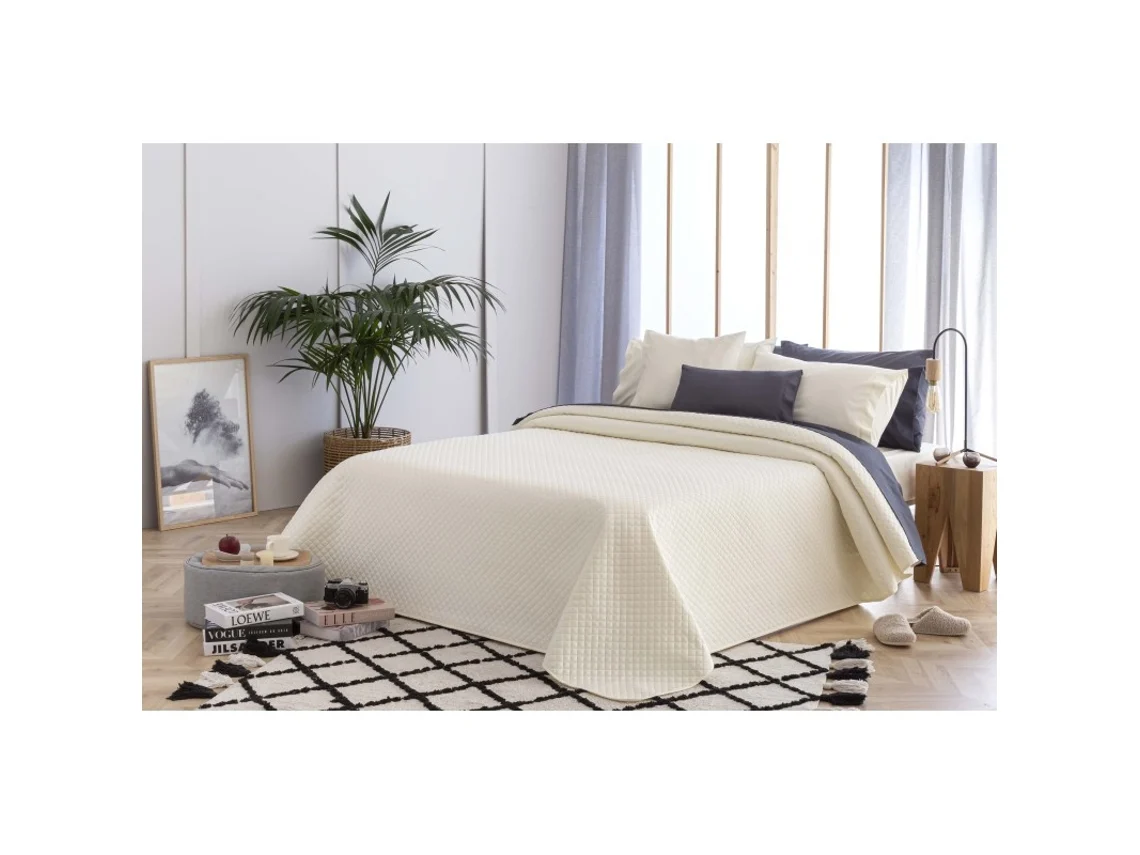 Colcha Boutí Microfibra 4 Estaciones Cama 80/90-180X260cm Rombos Beige TODOCAMA