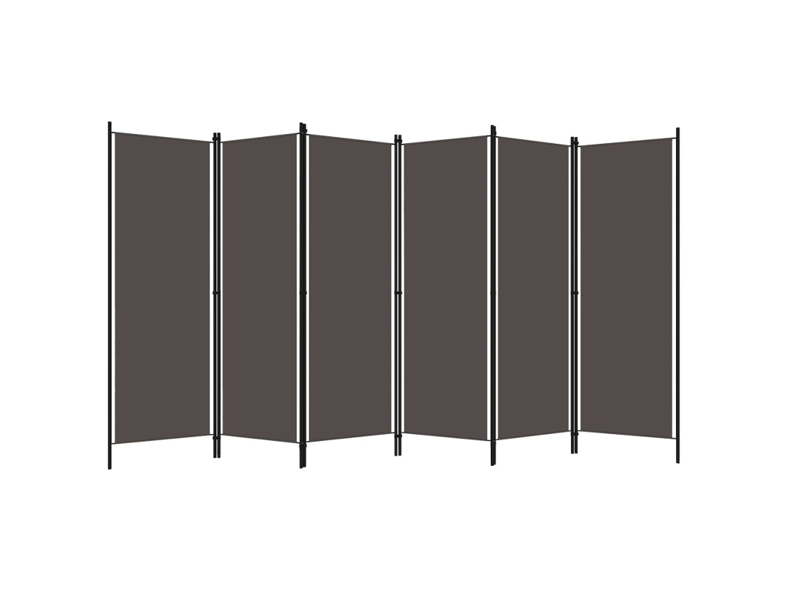 Biombo | Biombo de dormitorio con 6 paneles, 300 x 180 cm, antracita, WSD362362, Adorable Home