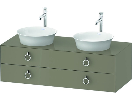 DURAVIT Tulip blanco, mueble de baño colgado en la pared, ancho 1300 x profundidad 550mm, con 2 cajones, con tirador, WT4993B