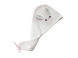 Gorro de ducha absorbente con diseño de conejo, toalla turbante de secado rápido, toalla de baño blanca Rosewell