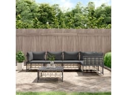 Conjunto de jardín de 6 piezas con cojines de mimbre sintético antracita de DKD Home Decor
