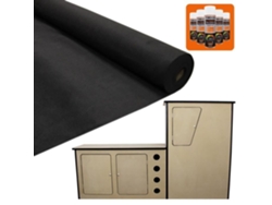 Revestimiento de alfombra interior para vehículo / Negro y adhesivo con unidad de cocina de furgoneta camper de MDF
