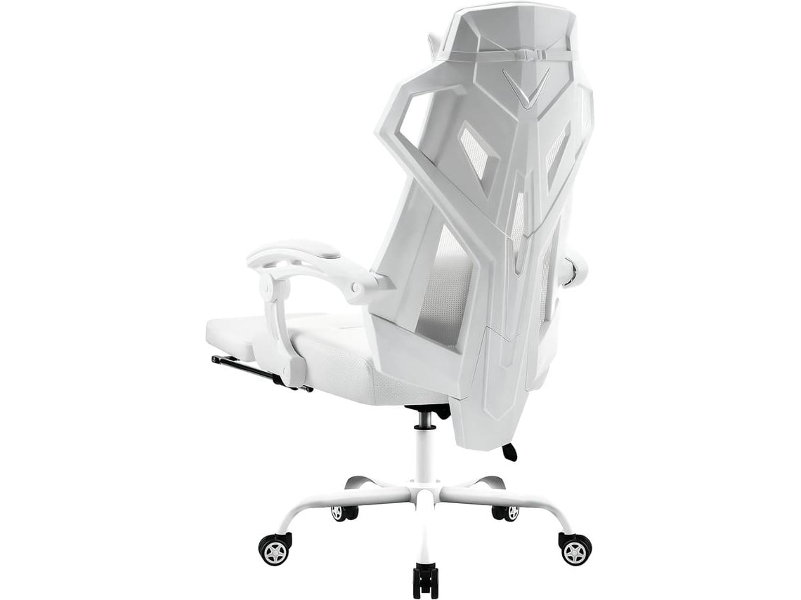 Silla GTPLAYER Ergonómica de Oficina, Silla de Oficina Gaming, Silla Giratoria con Soporte Lumbar Ajustable, Reposacabezas Blanco