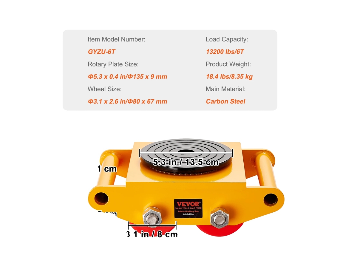 Manipulador de maquinaria, capacidad de carga de 13200 lbs, construcción de acero duradera, 6t