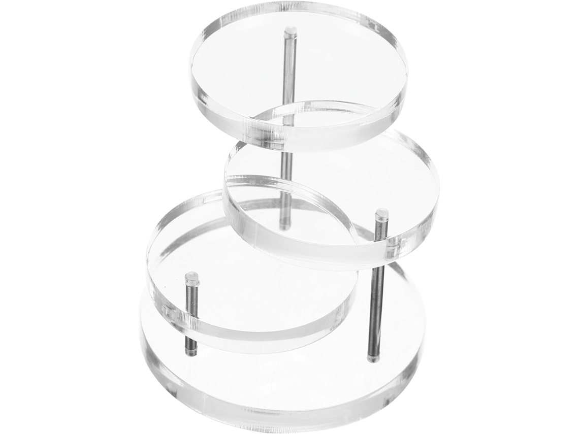 Soporte para joyas de acrílico transparente con múltiples estantes, fácil de armar, duradero, ideal para la decoración del hogar - GOKOCO