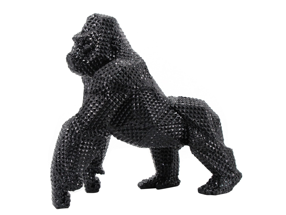 Signes Grimalt - Figura Gorila andando Negro de Resina | Figura de Gorila Figuras Decorativas Decoracion Salon 40x24x43cm BY SIGRIS
