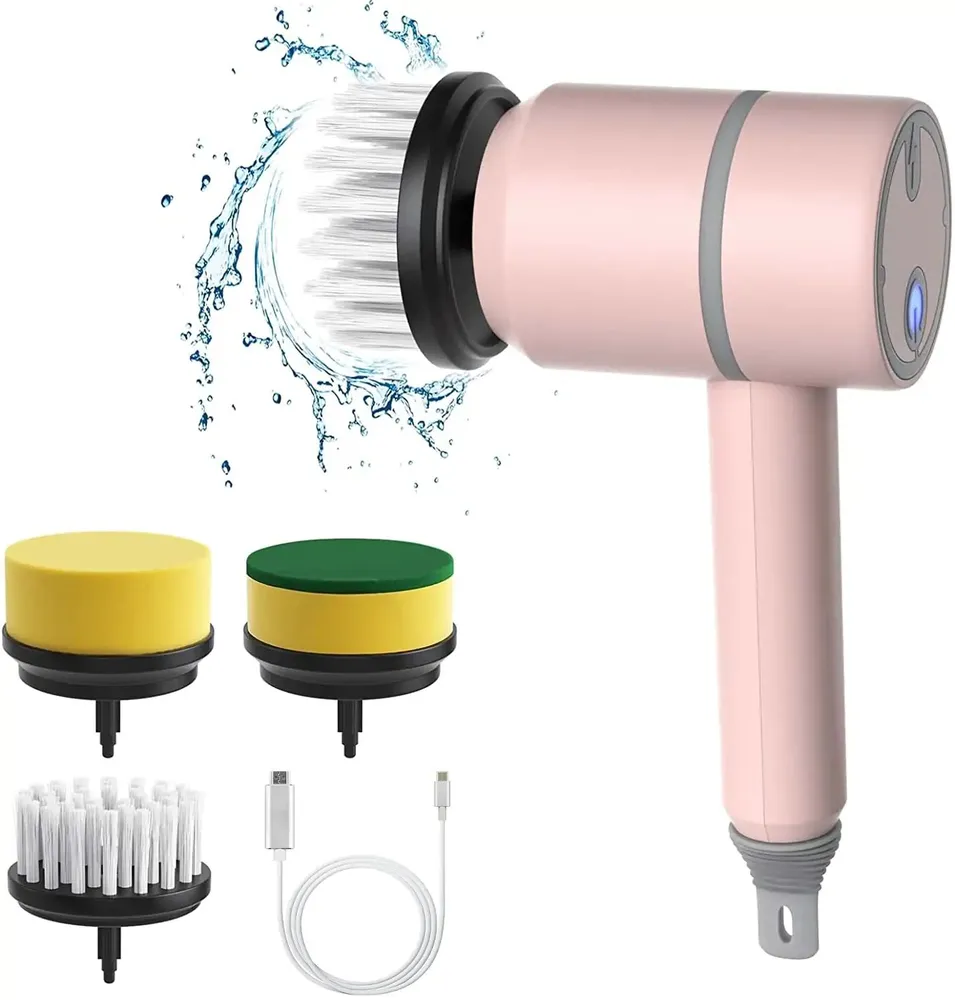 Cepillo de limpieza eléctrico 3 en 1, recargable, rosa. SIURN
