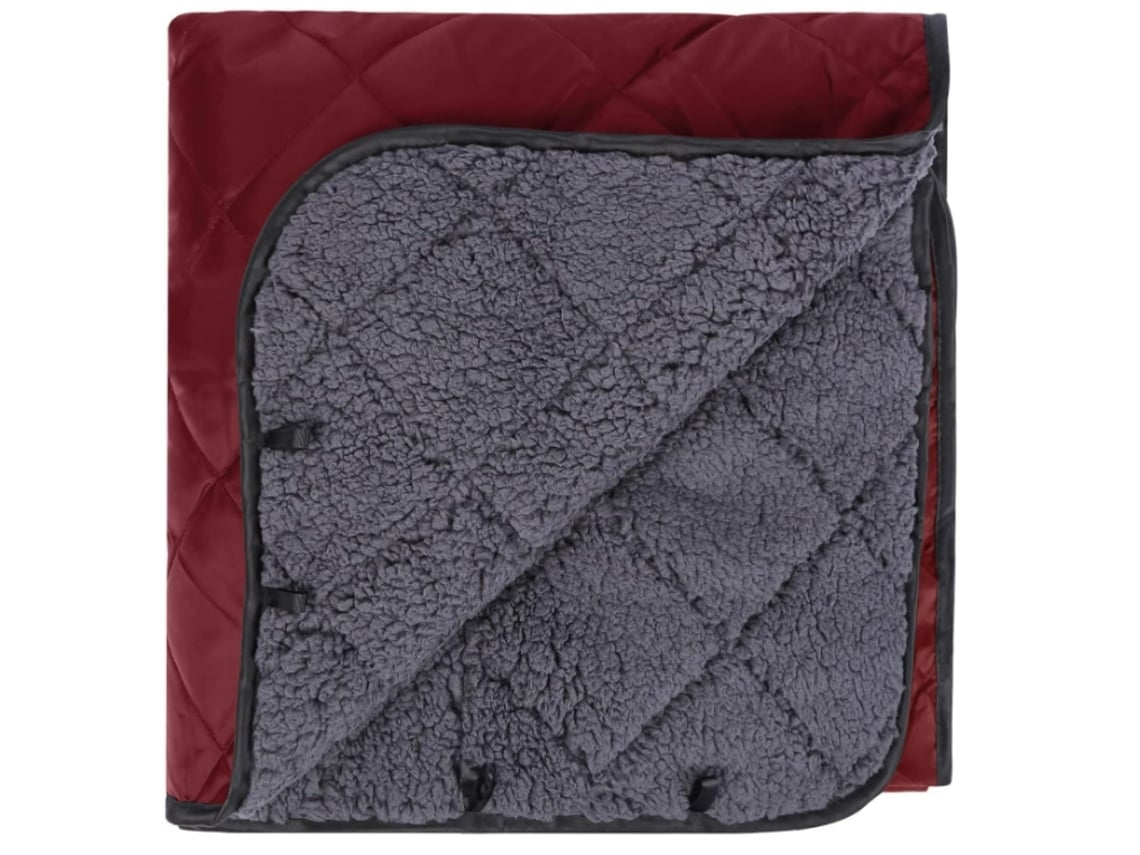 Manta térmica impermeable para camping con forro de sherpa, resistente al viento y al frío, 140 x 200 cm, color rojo Gusshious