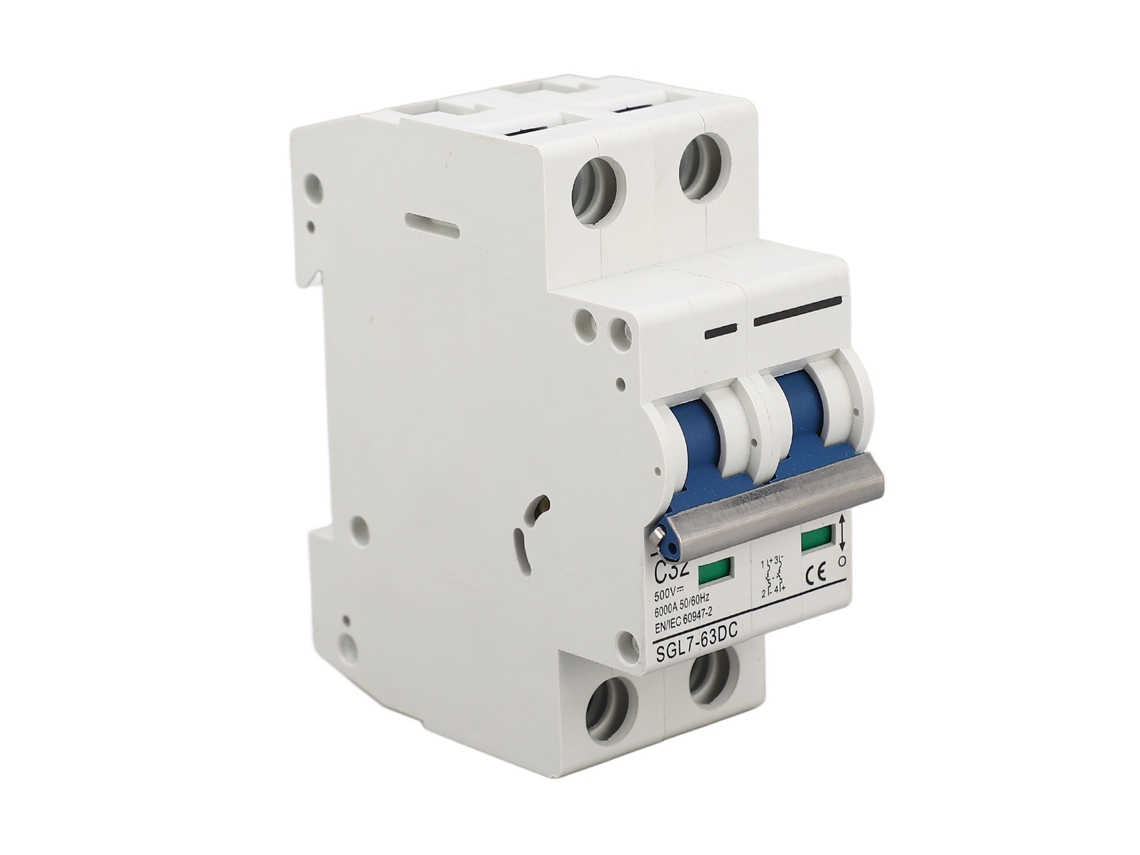 Disyuntor De Corriente Continua 2p 500v 32a Miniatura Protección Contra Sobrecarga Y Cortocircuito Instalación Rail 35mm Pv
