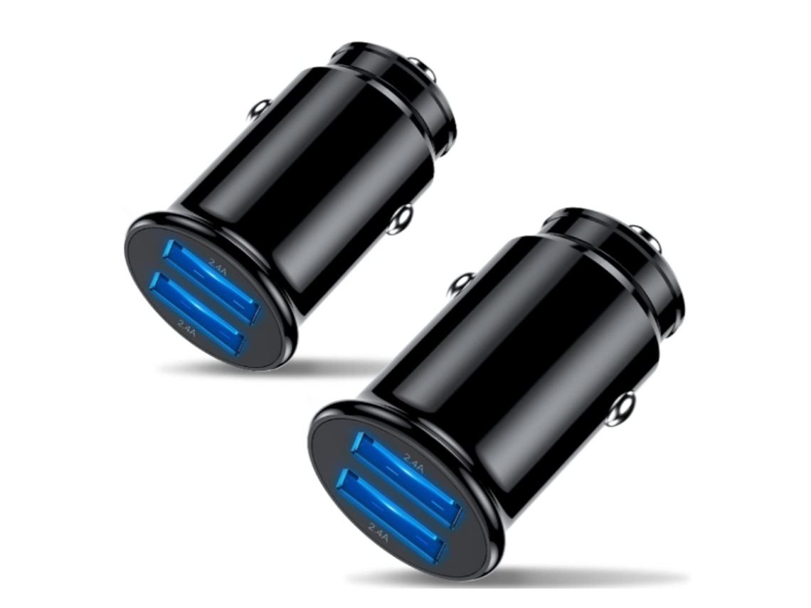 Cargador Carro Rápido Usb Duplo Yizhood Negro