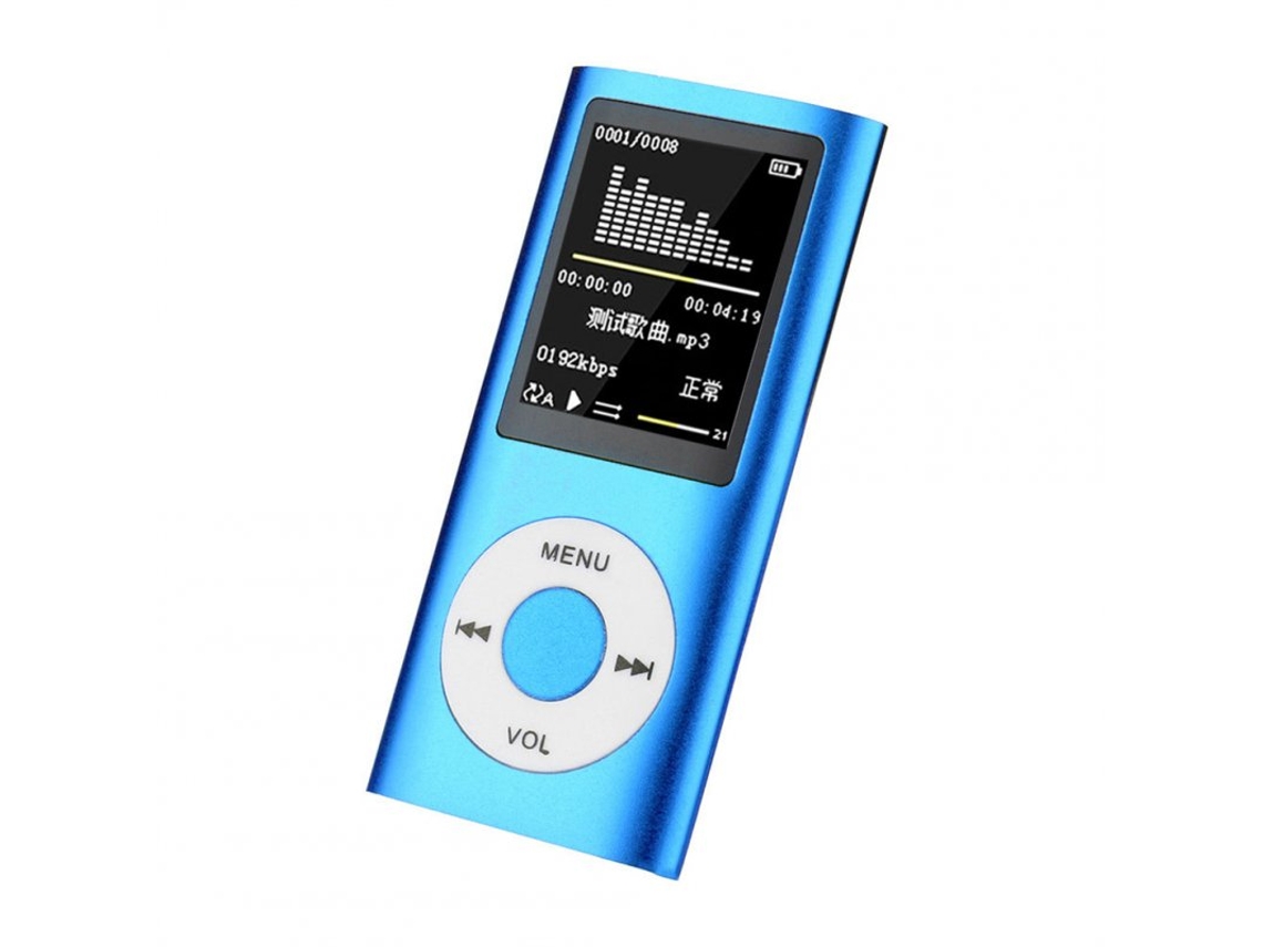 Leitor MP3 de 1,8 Polegadas Tocando Música Gravador de Rádio Fm Integrado Ebook Player com Cabo Usb Azul  GERTIZ 