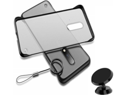 Kit Carcasa y Soporte Magnético Realme 5 Pro Bumper Transparente