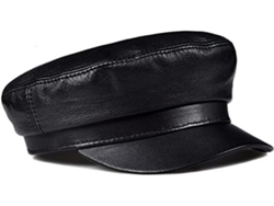 Casquette De Baseball En Cuir Véritable – Chapeau Béret Élégant Homme Et Femme (noir, Grand)