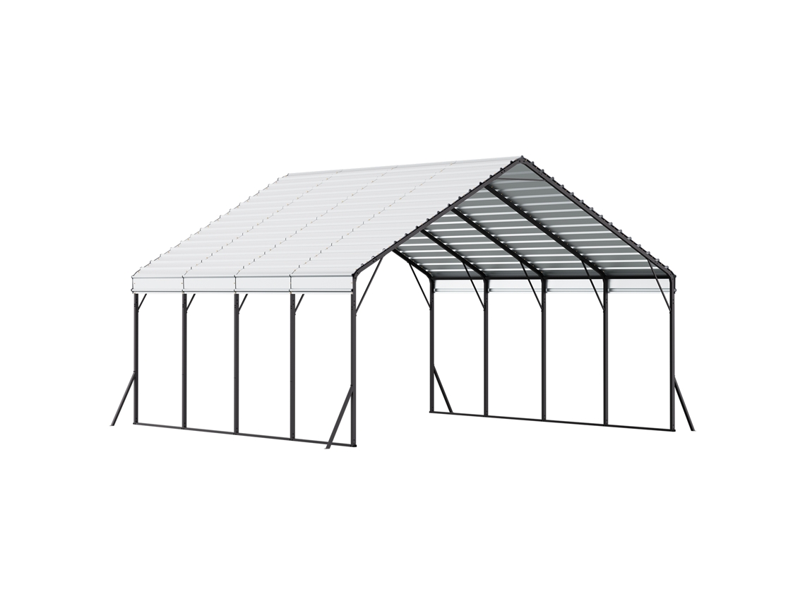 Garaje exterior Succebuy de 5,8 x 6 x 12 pies con estructura de acero resistente para camión