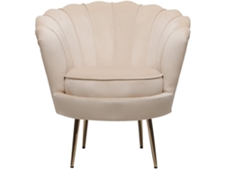 Sillón de terciopelo "Floria" - 75 x 68 x 77,5cm - Beige