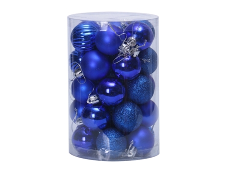 34 piezas de adornos de bolas de Navidad inastillables de 4 cm para la decoración de la fiesta de cumpleaños de la boda del árbol de Navidad, azul