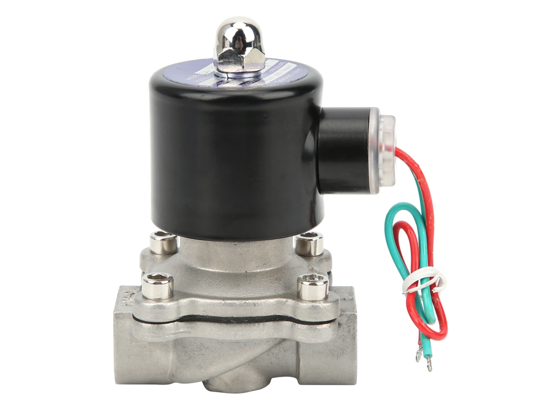 Válvula solenoide de aço inoxidável, ação direta, normalmente fechada, 1/2 polegada, 2w16015b, AC 220V, suprimentos industriais
