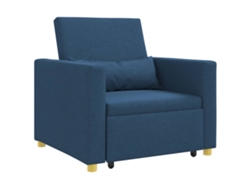 Maison Exclusive - Cama Sofá Desplegable Individual Azul 90 X 165 X 87 Cm Tela