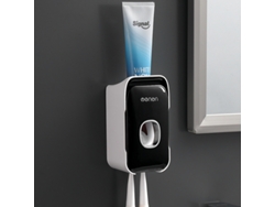 (negro) Juego De Almacenamiento Automático De Cepillo De Dientes Y Pasta De Dientes Con Montaje En Pared Con Ventosa Y Diseño A Prueba De Polvo.