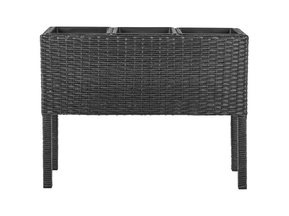 Maceta BELIANI Caragana de Ratán sintético Negro 77x28x58