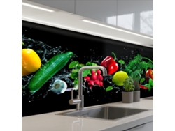 Paneles protectores antisalpicaduras para cocina de verduras - Negro 200x80 cm