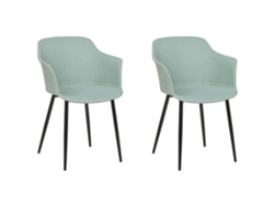 Conjunto de cadeiras de jantar de estilo retro BELIANI Elim de Poliéster Verde 43x45x82