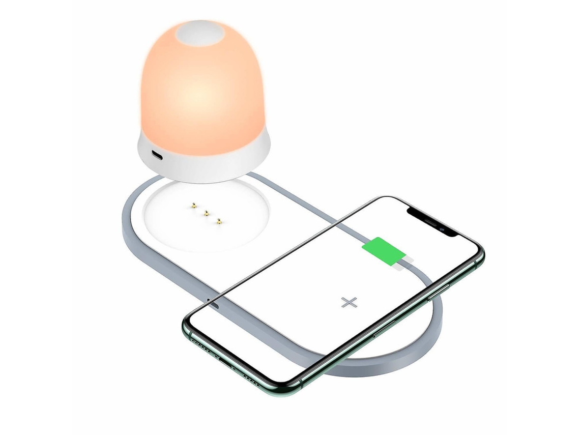 Cargador Sem Fio Noturna Rgb Para Apple, Samsung Yizhood Blanco