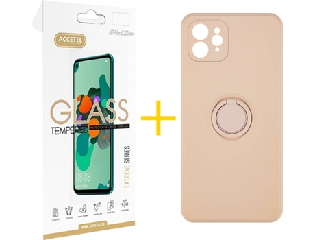 Carcasa + Protector de Pantalla para iPhone 11 Pro Max ACCETEL Rosa Pastel