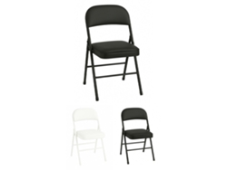 Silla metálica plegable acolchada 80x46x46 cm | Ideal para hogar y eventos Unidad Jardín Negro 202