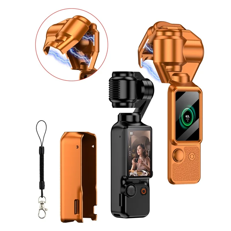 Funda Chrui Para Cámara Dji Osmo Pocket 3, Con Protector De Empuñadura + Protector De Estabilizador + Cordón (compatible, Naranja)