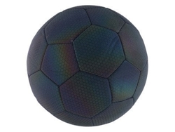 Balón de fútbol reflectante de 22 cm en nailon holográfico negro. Merkloos