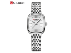Reloj cuadrado impermeable para mujer (blanco), modelo sencillo e informal.