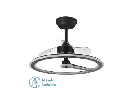 Ventilador 110w Dc Chom Negro 3 Aspas Transp. 46/66x62x62cm 6velocidades 3 Colores con remoto, Memoria Y Temporizador 9350lm FABRILAMP