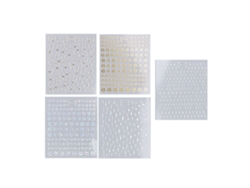 Rebe - 5 láminas de pegatinas para uñas con flores y estrellas grabadas, pegatinas decorativas doradas para decoración de uñas.