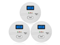 Detector De Humo Y Monóxido De Carbono, Paquete De 3, 2 En 1, Con Batería, Pantalla Lcd Y Alarma De 85 Db Para El Hogar Y La Cocina.