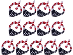 Lot De 13 Bandanas Drapeau Américain En Polyester Réutilisables, Faciles A Transporter, Accessoires
