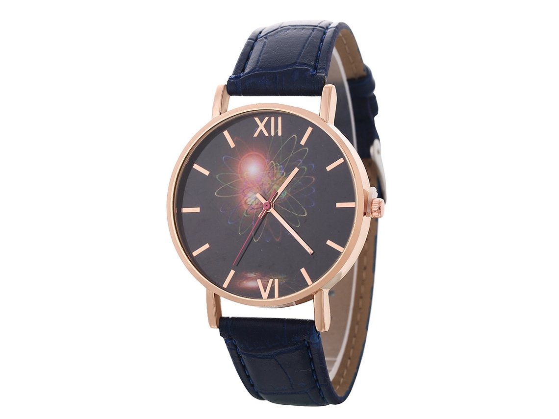 Elegante Reloj De Pulsera Analógico Redondo De Cuarzo De Aleación Para Mujer Y Hombre (azul Real)