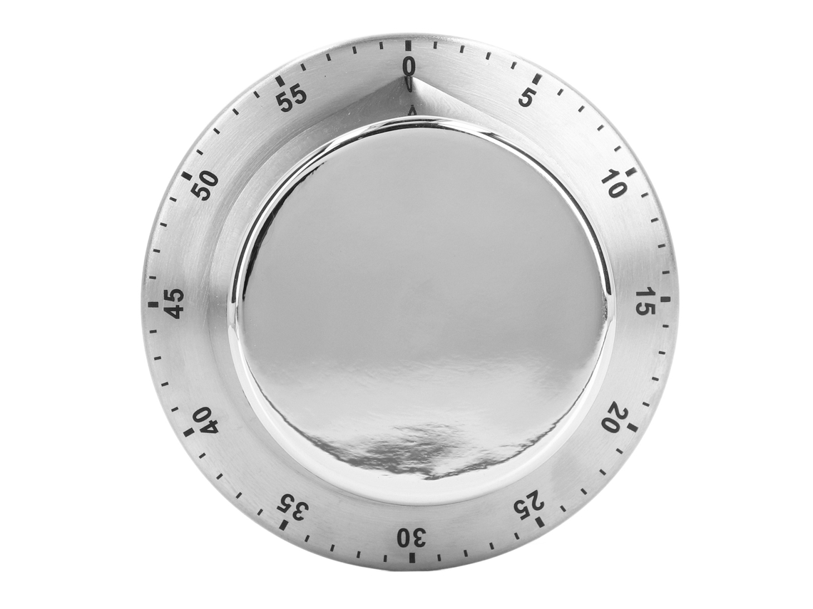 Temporizador de cocina mecánico, acero inoxidable 304, blanco