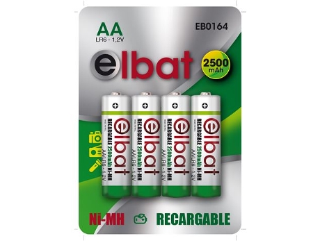 Piles AAA / LR03 / 1.2V Rechargeables 2500 mAh - Elbat - 4 piles