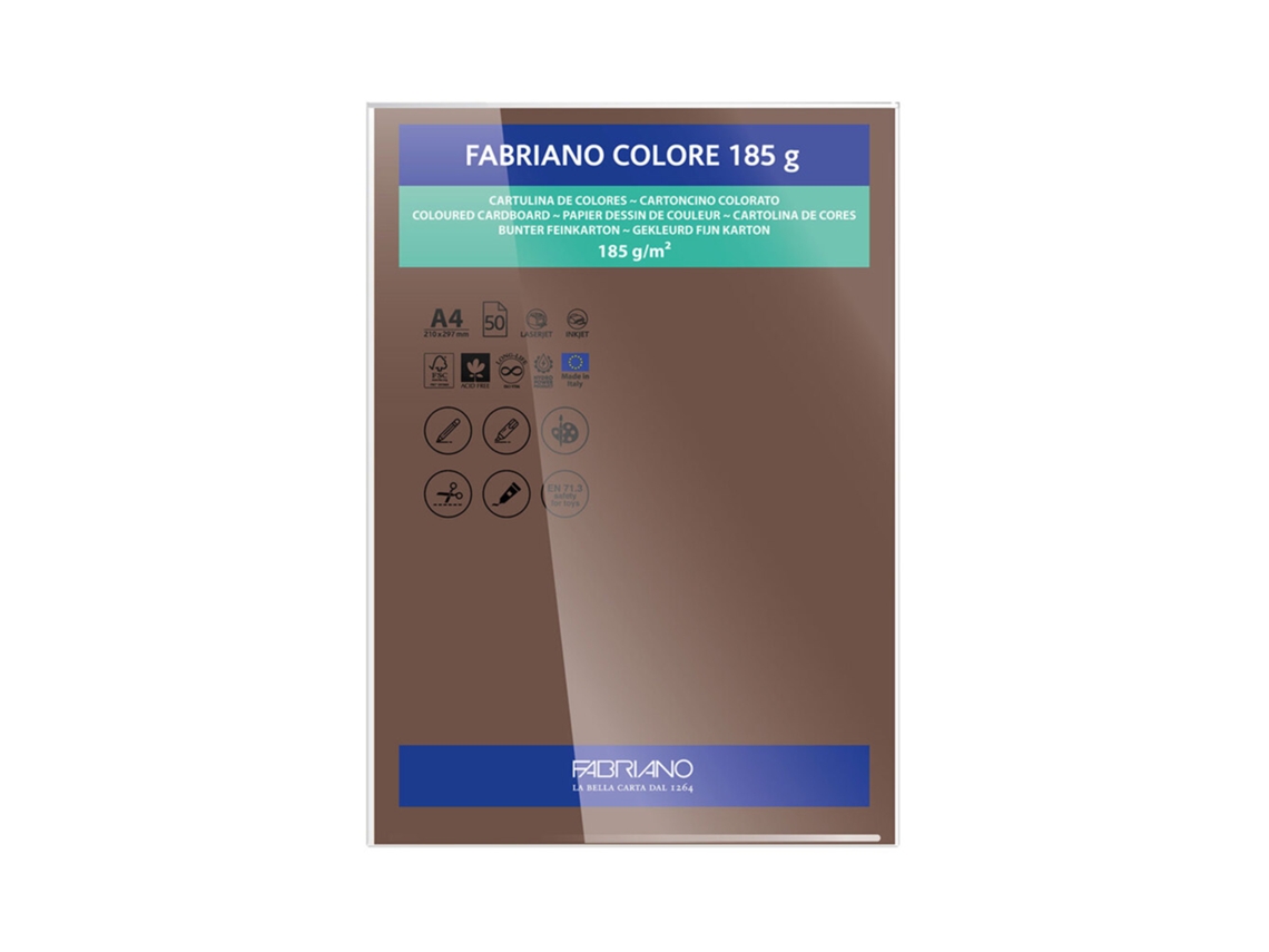 FABRIANO Cartulina A4 185 g/m² Marrón 50 Hojas