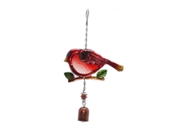 Campana de viento para jardín con diseño creativo de pájaros, portátil, de metal y vidrio.