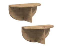 Juego de 2 estantes de pared de roble hechos a mano MAISON EXCLUSIVE 38x19x19 cm