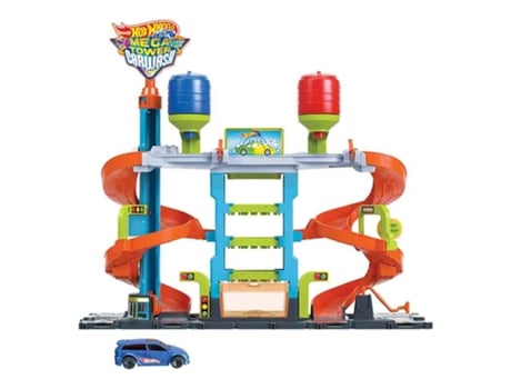 Pista HOT WHEELS Hot Wheels City Mega torre lavado de coches (Edad Mínima Recomendada: 4 años)