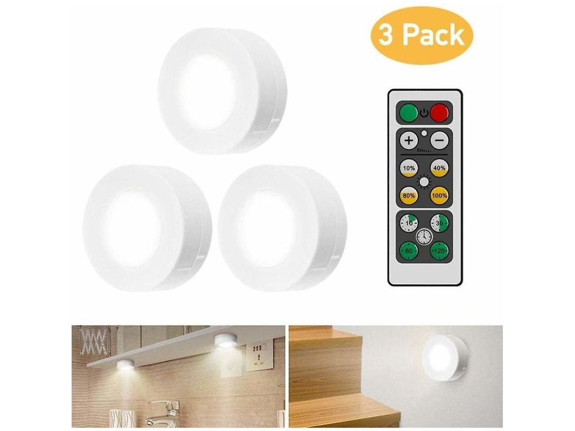 Luces Led Para Armarios Con Control Remoto, 6 Unidades, Regulable, Instalación Sencilla
