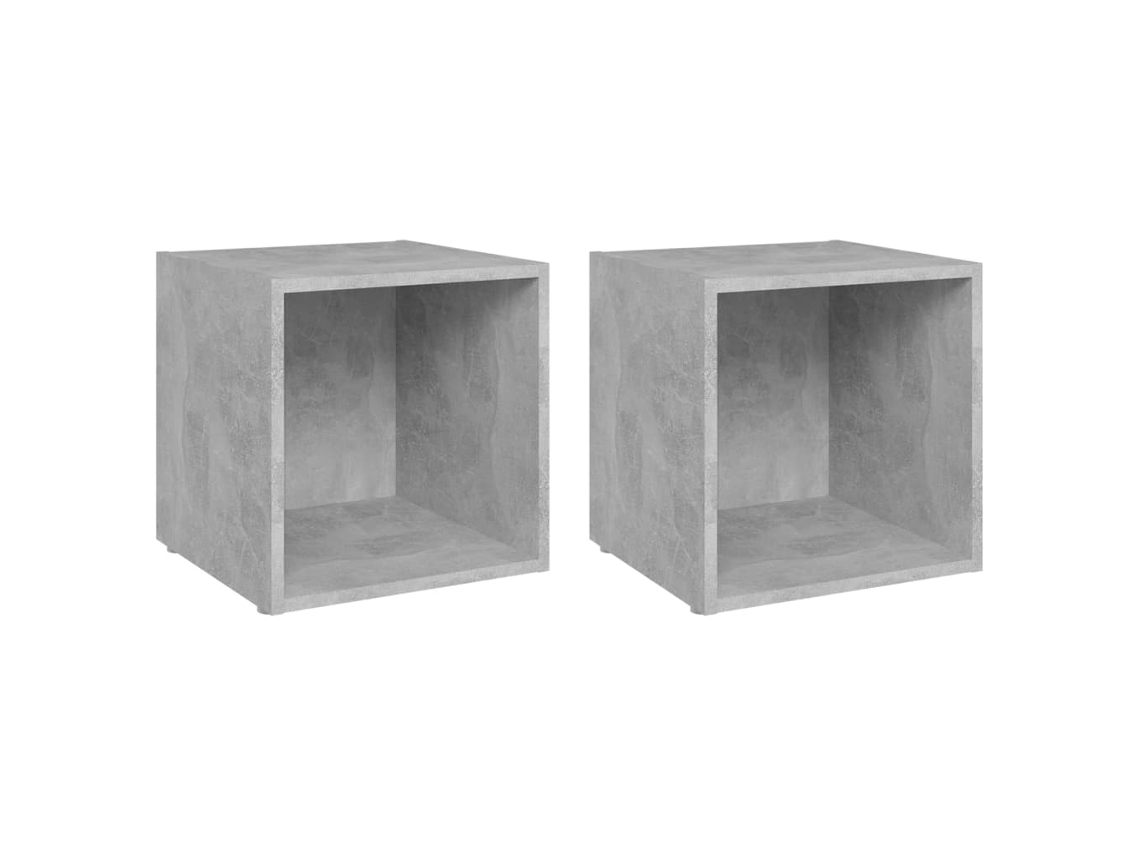Estantería/Muebles de TV 2 Pzs 37X35X37 Cm Contrachapado Gris Cemento